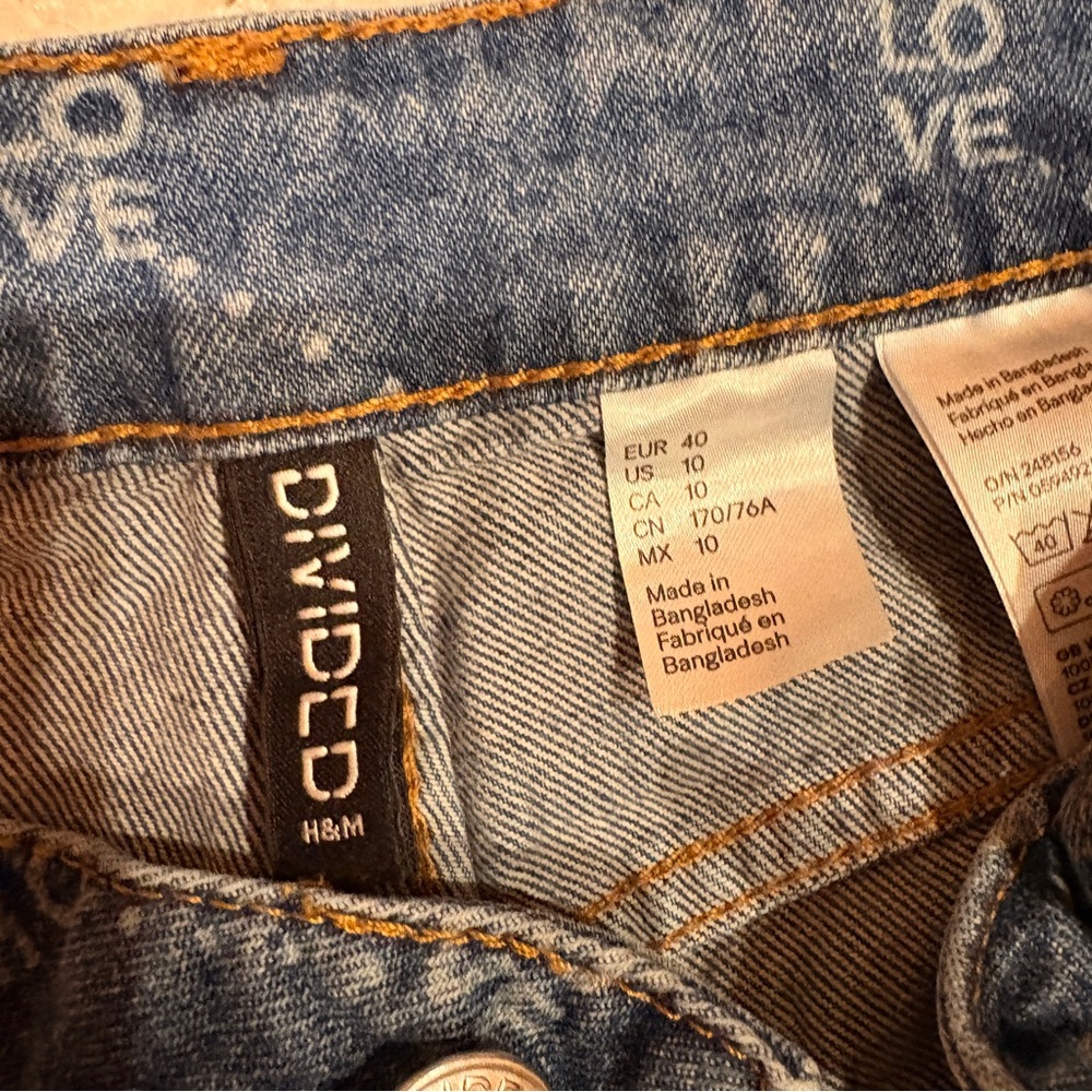 HM Divided Denim Shorts Womens Size 10 Blue Jean High Waist Daisy Dukes Festival - Picture 4 of 11